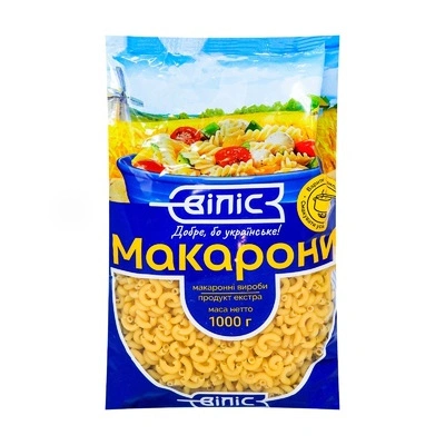 Макаронні вироби Ріжки виті Віліс, 1 кг