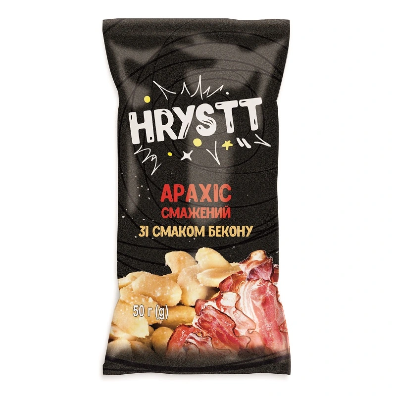 Арахіс смажений солоний зі смаком бекона Hrystt, 50 г