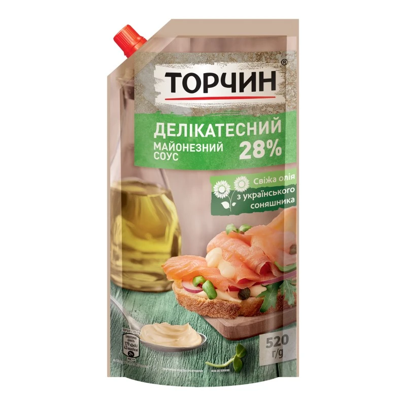 Майонезний соус 28% Делікатесний Торчин, 520 г