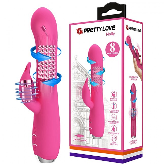 Вібратор-кролик Pretty Love Molly Vibrator, 20,5 х 3,3 см