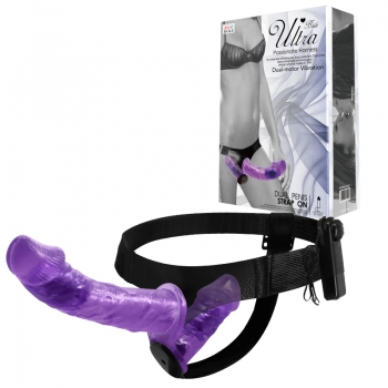 Страпон  Ultra Passionate Harness Dual Vibration Flesh (Тілесний)