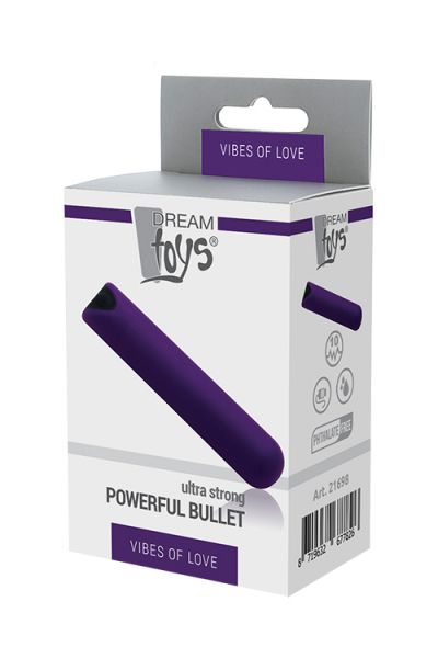 Перезаряжаемая вибропуля Powerful Bullet Purple, 9 х 1,8 см