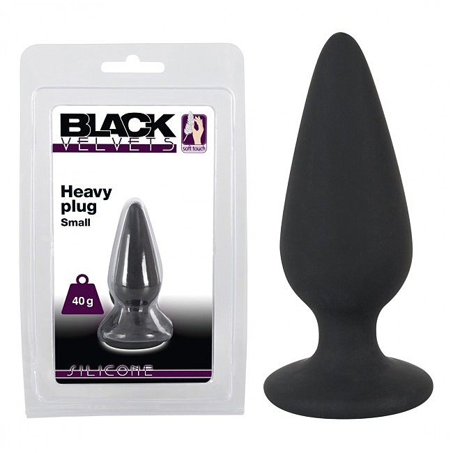 Маленька анальна пробка Black Velvets Heavy Plug Small, 7,8 х 2,7 см