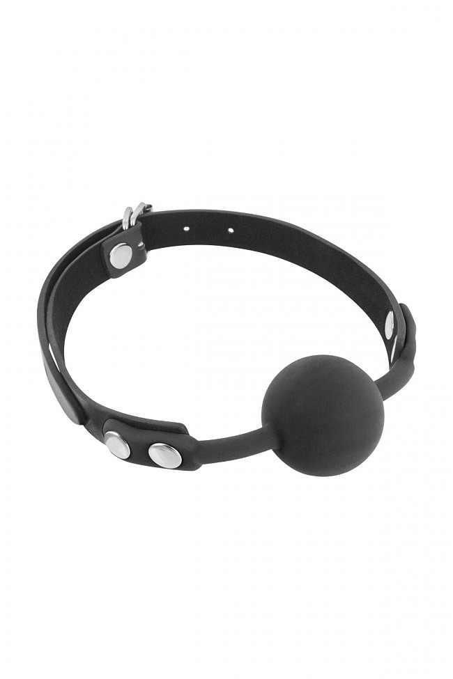 Класичний кляп з силіконовим кулькою Fetish Tentation Silicone Gag Ball Black, 4 см