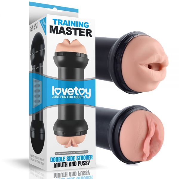 Подвійний мастурбатор Double Side Stroker Mouth and Pussy, 22 х 6 см