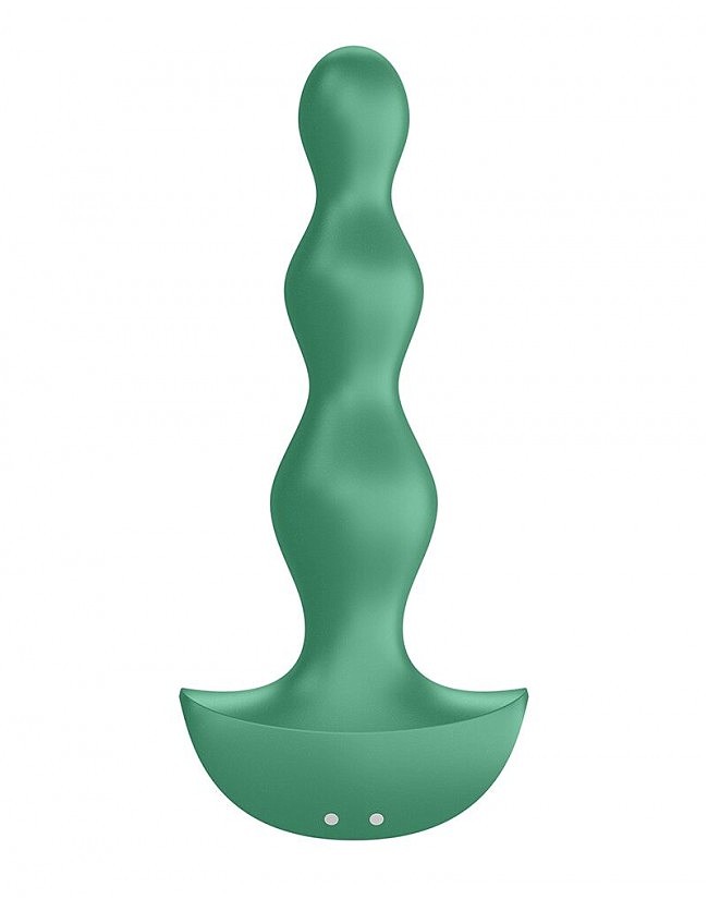 Анальний стимулятор-бусини з двома моторами Satisfyer Lolli-Plug 2, 14 х 2,9 см зелений