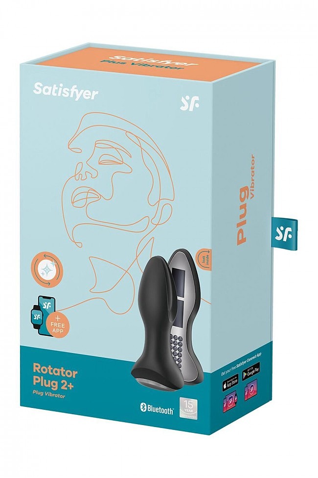 Анальна пробка Satisfyer Rotator Plug 2+ Black 9 х 3,5 см