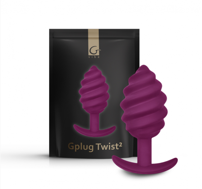 Витийна силіконова анальна пробка Gvibe Gplug Twist 2, 10.5х3.9 см
