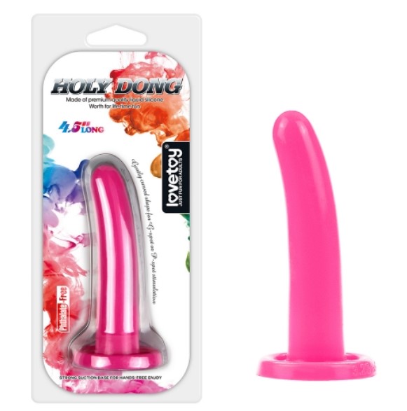 Фаллоімітатор Silicone Holy Dong Small 4.5 LoveToy, 12 х 2,5 см (рожевий)