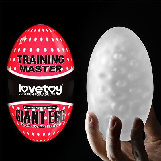 Мастурбатор-яйце Traning Master Giant Egg Masturbator Red, термопластичний еластомер, 12 х 7 см