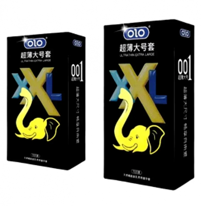 Одноразові презервативи ультратонкі OLO з гіалуроновою кислотою розмір XXL, 10 шт