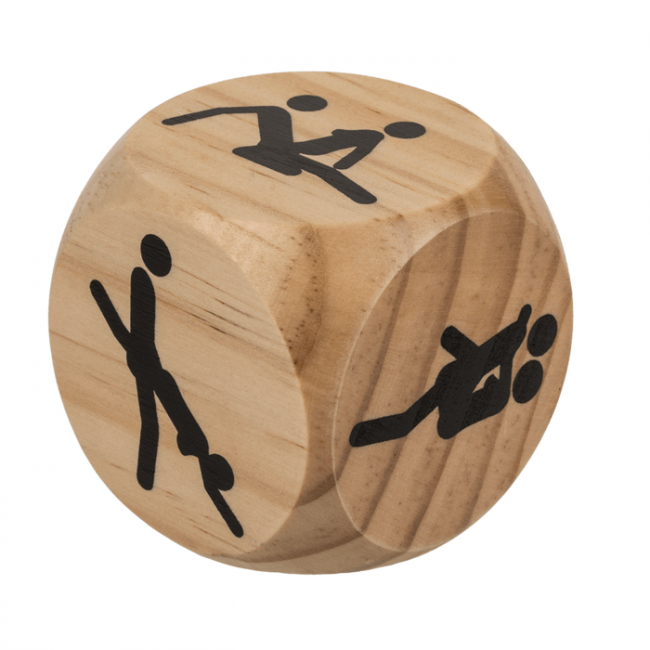 Дерев'яний кубик Kama Sutra Wooden Dice OOTB, бежевий, 6 x 6 см