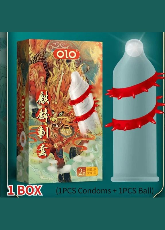 Презерватив OLO з вусиками + кулька Kirin Thorn (в комплекті 1 презерватив + 1 кулька)