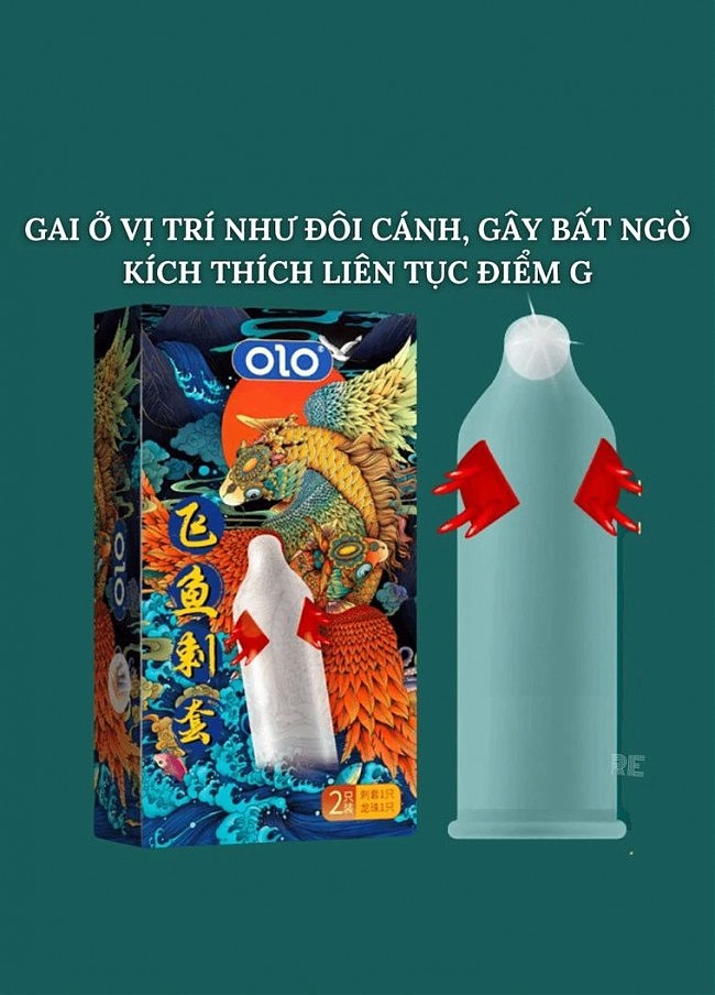 Презерватив з вусиками OLO FLYING KOI (в комплекті 1 презерватив + 1 кулька)