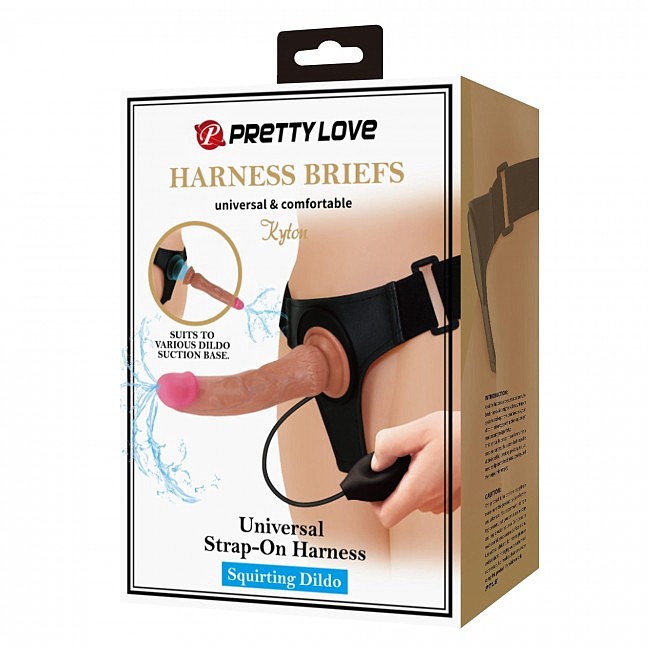 Страпон, що закінчує Pretty Love Kyton Squirt Waterproof, фаллоімітатор-насадка, 21,5 х 4 см