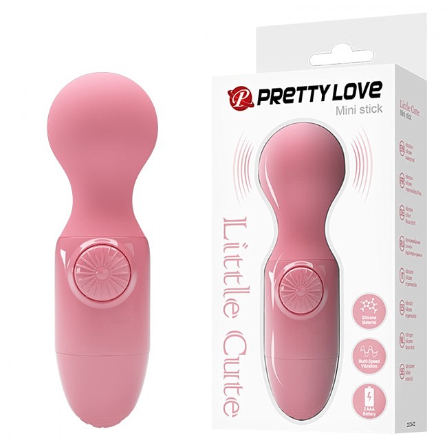 Вібратор-мікрофон Pretty Love Little Cute Mini Stick Light Pink, мультишвидкісна вібрація, 12 х 3,8 см