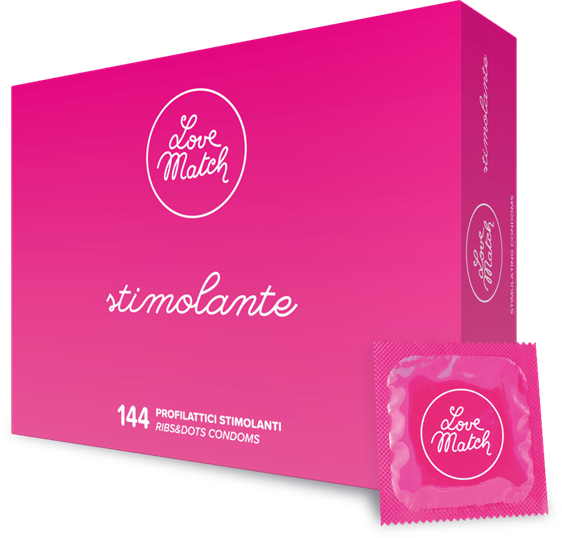 Одноразовая насадка с пузырчато-ребристой поверхностью Stimolante (Ribs & Dots) Love Match, 1 шт
