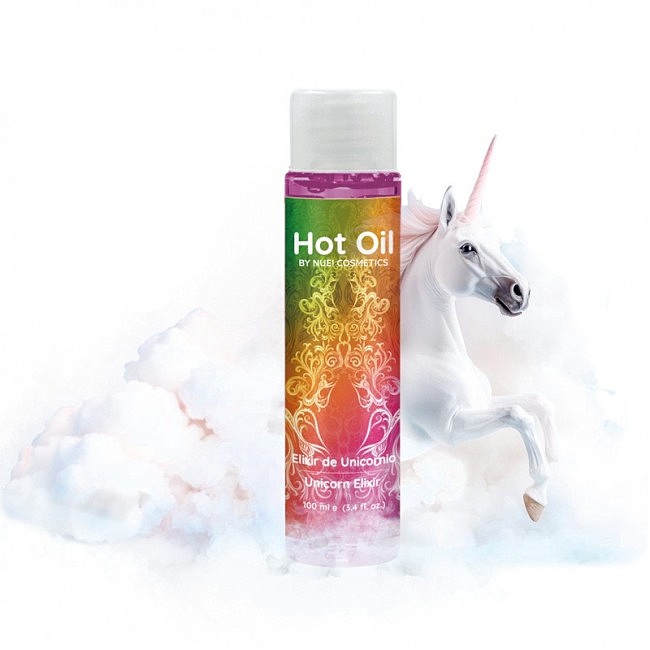 Тепла їстівна масажна олія смак: еліксир єдинорога Nuei HOT OIL Unicorn Elixir, 100 мл