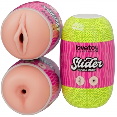 Мастурбатор двусторонний Slider Double-Ended Masturbator Vagina and Anus, сквозной канал