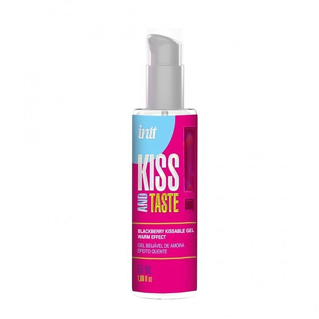 Масажний гель з зігріваючим ефектом Intt KISS AND TASTE!, смак ожини, 55 мл