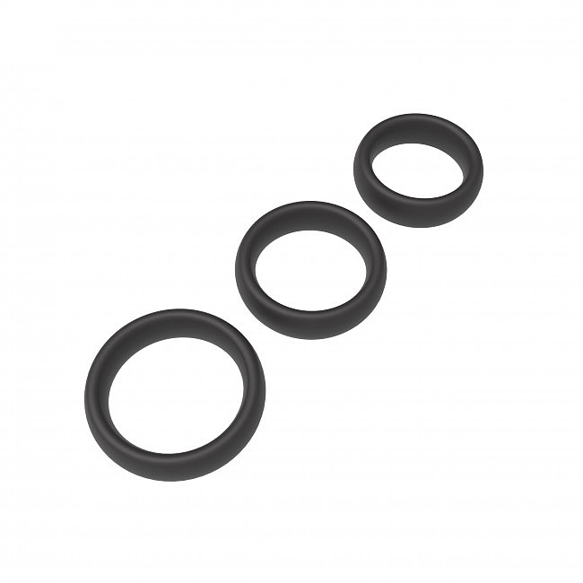 Набір силіконових ерекційних кілець Erospace Mens Play Set Of 3 Cock Rings B9, 3 штуки