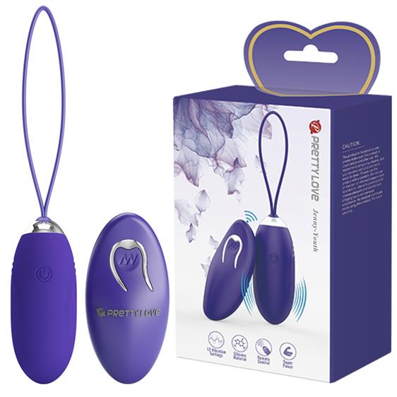 Віброяйце з дистанційним пультом Pretty Love Jenny-Youth Wireless Egg Blue, 7 х 2,8 см