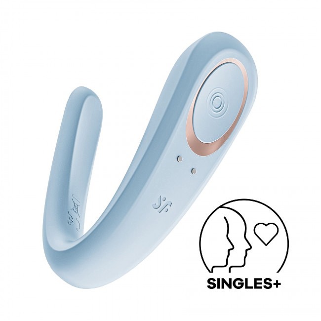 Вибратор для пар Satisfyer Double Classic Light Blue с одним моторчиком