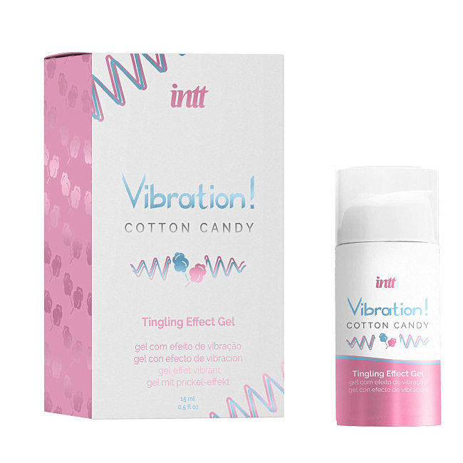 Рідкий вібратор Intt Vibration Cotton Candy (15 мл), густий гель, дуже смачний, діє до 30 хв.