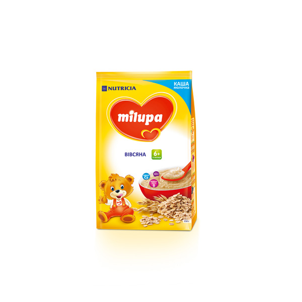 Milupa Каша молочная сухая быстрорастворимая овсяная для детей от 6-ти месяцев, 210 г
