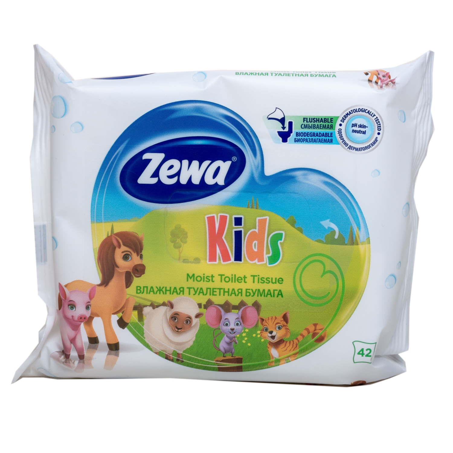 Влажная Туалетная бумага Zewa  Kids moist 42