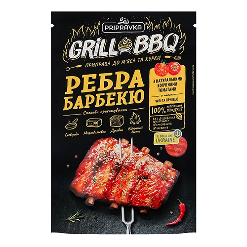 Приправа для м'яса та курки Ребра барбекю Grill&BBQ Pripravka д/п 30г