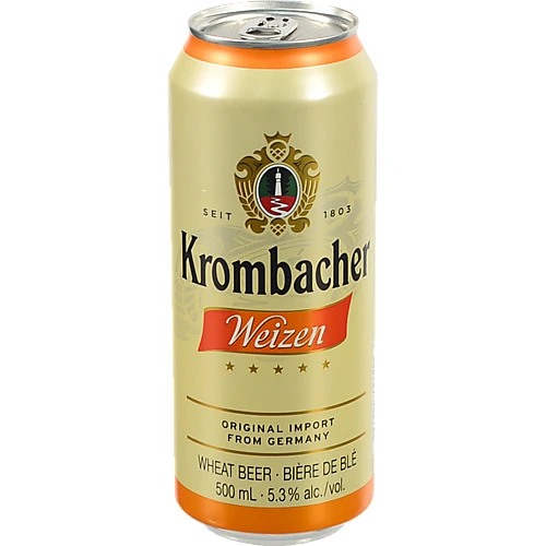 Пиво світле нефільтроване пастеризоване [Krombacher Weizenk, 5,3% об., 0,5 л, б.м.