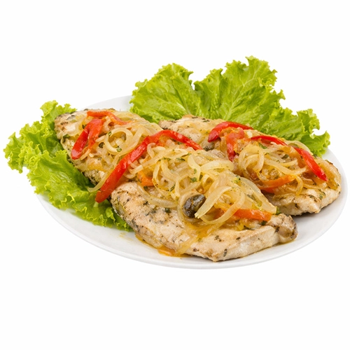 Скумбрія гриль з овочами