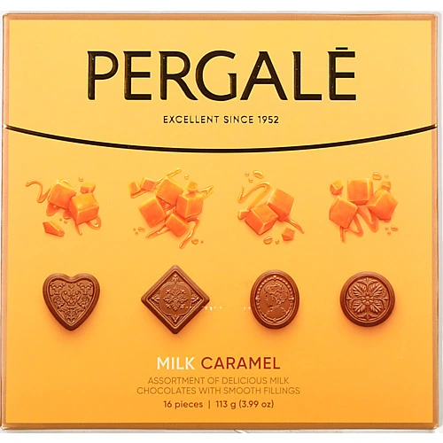 Цукерки Pergale 113г асорті молочний шоколад карамель