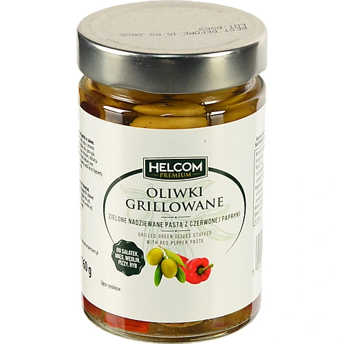 Оливки Helcom 300г premium гриль паста паприка