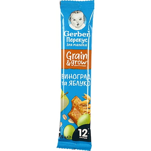 Батончик Gerber 25г яблуко виноград