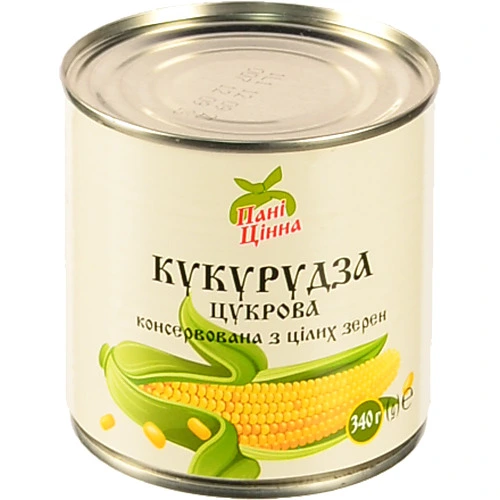 Кукурудза Пані Цінна 340г цукрова вакумована з.б