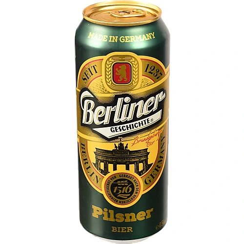Пиво Berliner Geschichte 0.5л світле фільтроване Pilsner з.б.