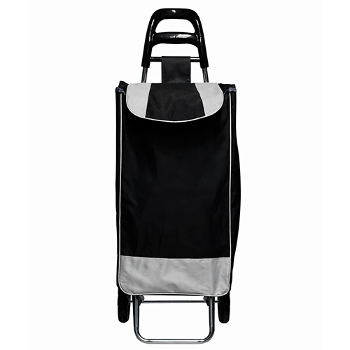 Тачка сумка на колесах PU кол Чорна однотон 563420