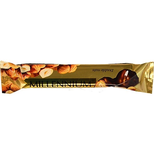 Шоколад Millennium 40г double nuts чорний цілиий лісовий горіх