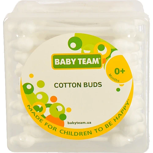 Палички ватні з обмежувачем BABY TEAM. 56 шт. Арт. 0010