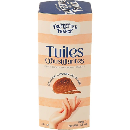 Чіпси з молочного шоколаду з карамеллю та морською сіллю Tuiles Truffettes de France к/у 80г