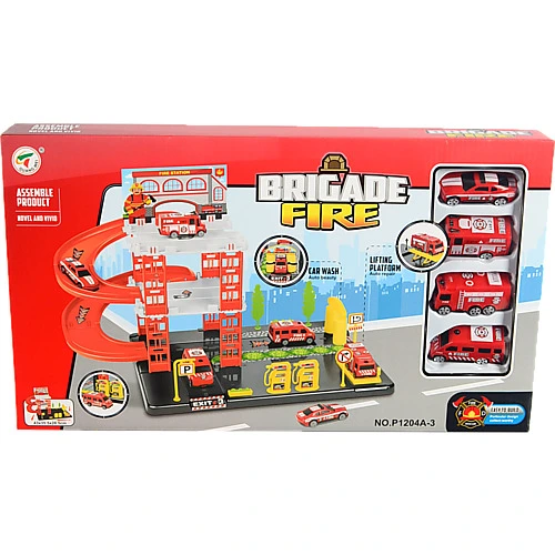 Ігровий набір дитячий пожежна станція з 4 машинками BRIGADE FIRE 72912 PLAYSET
