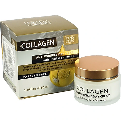 Денний крем DSC 50мл проти зморшок з колагеном та мінералами Мертвого моря 50мл