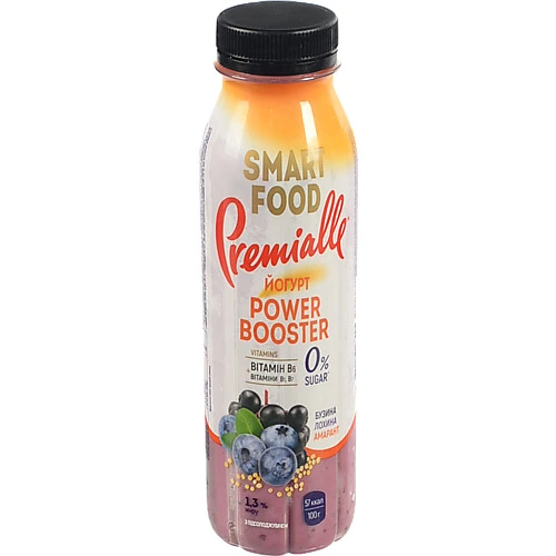 Йогурт Premialle 290г 1.3 Smart Food бузина-лохина-амарант ПЕТ