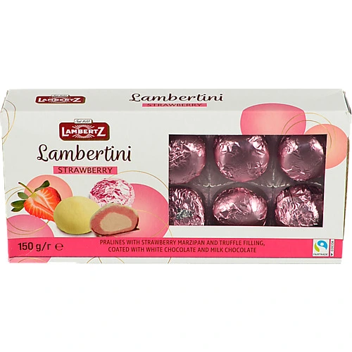 Цукерки Lambertz 200г шоколадні праліне полуниця