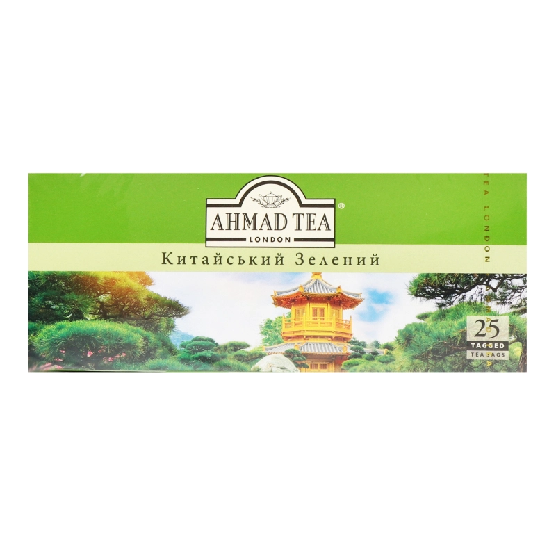 Чай зелений китайський байховий дрібний Ahmad Tea к/у 25х1.8г