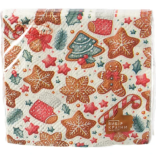 Серветка ТМ La Fleur 33х33. 2шари. 16шт. Пряниковий бум