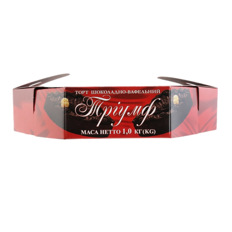 Торт шоколадно-вафельний Тріумф Бісквіт Шоколад к/у 1кг