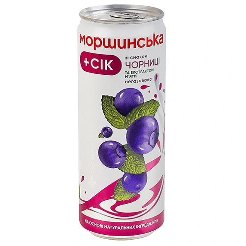 Напій Моршинська 0.33л чорниця мята н.газ з.б.